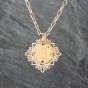Second Hand Yellow Gold Ornate Rope Decoration Half Sovereign Coin Keeper Pendant & 25 Inch Belcher Chain 41142896
