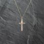 Second Hand 9ct Yellow Gold Crucifix Cross Pendant & 18 Inch Curb Chain 41142898