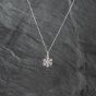Second Hand 9ct White Gold 0.26ct Diamond Snowflake Pendant & 18 Inch Curb Chain 41142910