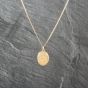 Second Hand 9ct Yellow Gold Oval Foliate Engraved Locket Pendant & 20 Inch Curb Chain 41142930