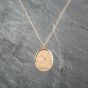 Second Hand 9ct Yellow Gold Large Oval Foliate Hand Engraved Locket Pendant & 20 Inch Curb Chain 41142932
