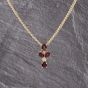 Second Hand 9ct Yellow Gold Tourmaline & 0.03ct Diamond Cross Pendant & 18 Inch Curb Chain 41142933