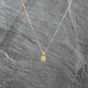 Second Hand 9ct Yellow Gold Peridot Oval Four Claw Set Pendant & 18 Inch Curb Chain 41142939