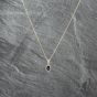 Second Hand Yellow Gold Sapphire Oval Rubover Set Pendant & 18 Inch Curb Chain 41142941