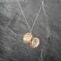 Second Hand 9ct Yellow Gold Oval Foliate Engraved And Embossed Locket Pendant & 18 Inch Curb Chain 41142947