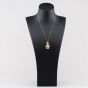 Second Hand 9ct Yellow Gold Multi Stone Articulating Teddy Pendant & 18 Inch Curb Chain 41142949
