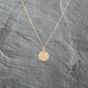 Second Hand Yellow Gold Small Circular Double Sided St Christopher Pendant & 18 Inch Curb Chain 41142955