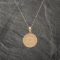 Second Hand 9ct Yellow Gold Round St Christopher Pendant & 18 Inch Curb Chain 41142962