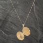 Second Hand 9ct Yellow Gold Half Engraved Oval Locket Pendant & 18 Inch Curb Chain 41142964