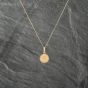 Second Hand 9ct Yellow Gold Small Round St Christopher Pendant & 18 Inch Curb Chain 41142965