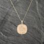 Second Hand 9ct Yellow Gold Cushion Shaped St Christopher Pendant & 18 Inch Curb Chain 41142976