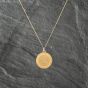 Second Hand 9ct Yellow Gold Round Openwork St Christopher Pendant & 18 Inch Curb Chain 41142977
