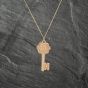 Second Hand 9ct Yellow Gold 21 Key Pendant & 18 Inch Curb Chain 41142978