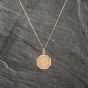 Second Hand 9ct Yellow Gold Octagonal St Christopher Pendant & 18 Inch Curb Chain 41142986