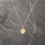 Second Hand 9ct Yellow Gold Oval Engraved Locket Pendant & 18 Inch Curb Chain 41142995
