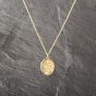 Second Hand 9ct Yellow Gold Oval Engraved Locket Pendant & 22 Inch Prince Of Wales Chain 41142996