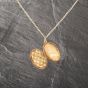 Second Hand 9ct Yellow Gold Oval Patterned Locket Pendant & 24 Inch Curb Chain 41142998