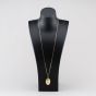 Second Hand 9ct Yellow Gold Oval Patterned Locket Pendant & 24 Inch Curb Chain 41142998