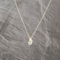 Second Hand 9ct Two Colour Gold Blue Topaz & 0.03ct Diamond Pendant & 18 Inch Prince Of Wales Chain 41143006