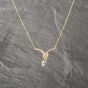 Second Hand 9ct Yellow Gold Cubic Zirconia Set Pendant & 16 Inch Belcher Chain 41143008