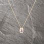Second Hand 9ct Yellow Gold Amethyst & 0.01ct Diamond Set Pendant & 16 Inch Trace Chain 41143009