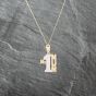Second Hand 9ct Two Colour Gold Cubic Zirconia No 1 Mum Pendant & 18 Inch Curb Chain 41143021