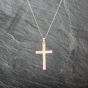 Second Hand 9ct Yellow Gold Large Plain Cross Pendant & 18 Inch Curb Chain 41143022