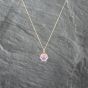 Second Hand 9ct Yellow Gold Amethyst Hexagonal Pendant & 18 Inch Curb Chain 41143026