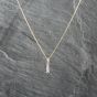 Second Hand 9ct Yellow Gold 0.25ct Brilliant Cut Diamond Trilogy Pendant & 18 Inch Curb Chain 41143030