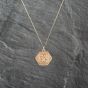 Second Hand 9ct Yellow Gold Hexagonal St Christopher Pendant & 18 Inch Curb Chain 41143066