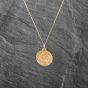 Second Hand 9ct Yellow Gold Round St Christopher Pendant & 18 Inch Curb Chain 41143068