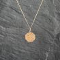 Second Hand 9ct Yellow Gold Octagonal St Christopher Pendant & 18 Inch Curb Chain 41143069