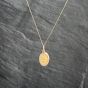 Second Hand 9ct Yellow Gold Oval St Christopher Pendant & 18 Inch Curb Chain 41143070
