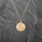 Second Hand 9ct Yellow Gold Scallop Edged St Christopher Pendant & 18 Inch Curb Chain 41143071