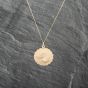 Second Hand 9ct Yellow Gold Scallop Edged St Christopher Pendant & 18 Inch Curb Chain 41143071
