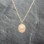Second Hand 9ct Yellow Gold Oval Hand Engraved Locket Pendant & 16 Inch Curb Chain 41143076