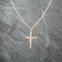 Second Hand 9ct Yellow Gold Crucifix Cross Pendant & 20 Inch Belcher Chain 41143077