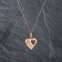 Second Hand 9ct Yellow Gold Double Heart Pendant & 18 Inch Curb Chain 41143085