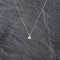 Second Hand 9ct Yellow Gold Cubic Zirconia Round Pendant & 18 Inch Curb Chain 41143088