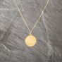 Second Hand 9ct Yellow Gold Round St Christopher Pendant & 18 Inch Curb Chain 41143095