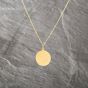 Second Hand 9ct Yellow Gold Round St Christopher Pendant & 18 Inch Curb Chain 41143095