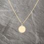 Second Hand 9ct Yellow Gold Round St Christopher Pendant & 18 Inch Curb Chain 41143096