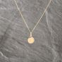 Second Hand 9ct Yellow Gold Round St Christopher Pendant & 16 Inch Curb Chain 41143098
