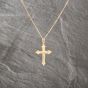Second Hand 9ct Yellow Gold Crucifix Cross Pendant & 18 Inch Curb Chain 41143100
