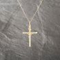 Second Hand 9ct Yellow Gold Crucifix Cross Pendant & 18 Inch Curb Chain 41143105