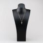 Second Hand 9ct Two Colour Gold Cubic Zirconia Cross Pendant & 18 Inch Curb Chain 41143106