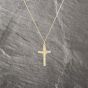 Second Hand 9ct Yellow Gold Crucifix Cross Pendant & 18 Inch Curb Chain 41143110