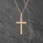 Second Hand 9ct Yellow Gold Plain Cross Pendant & 18 Inch Curb Chain 41143113