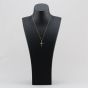 Second Hand Yellow Gold 0.22ct Diamond Set Cross Pendant & 18 Inch Curb Chain 41143117