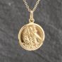 Second Hand 9ct Yellow Gold St Christopher Pendant & 24 Inch Trace Chain 41143122